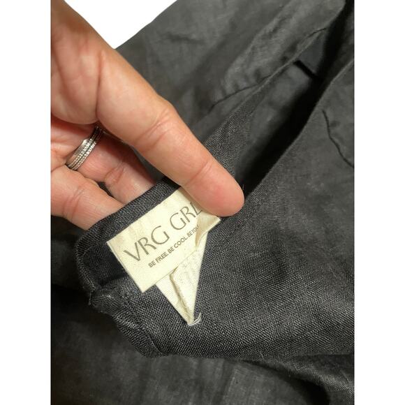 VRG GRL Natassia Linen Halter Mini Dress Black Womans 6 NWOT - Picture 11 of 15
